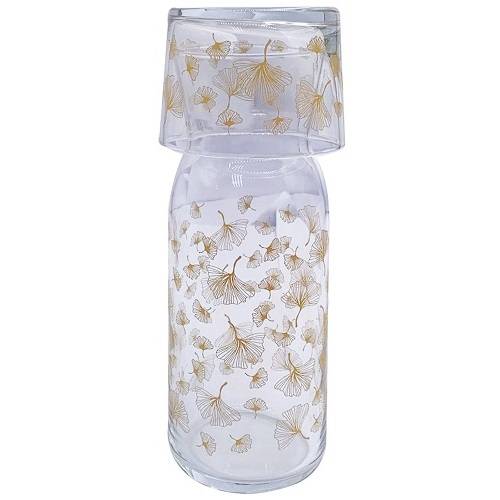 زجاجة مياه مزخرفة مع كوب 700مل