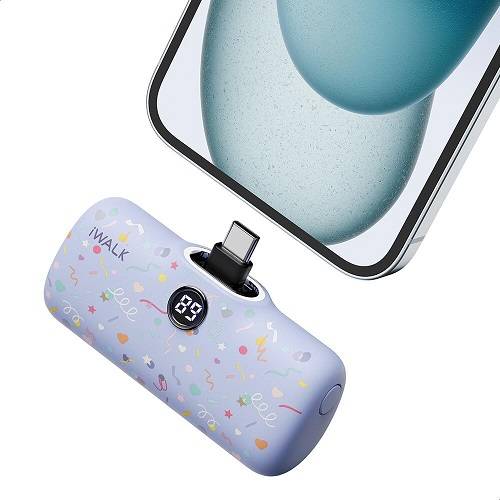 اي ووك لينك مي برو باور بانك جيب شحن سريع Type C مع شاشة عرض بنفسجي 4800مللي امبير موديل رقم.DBL5000PC-005B