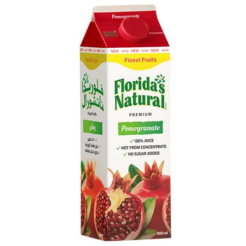 فلوريدا ناتشورال عصير رمان بدون اضافة سكر 900مل