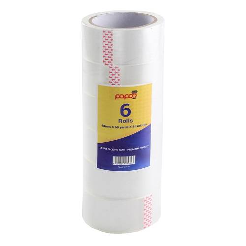 بابكو شريط لاصق شفاف 48ملم×60يارد×45ميكرون 6قطع