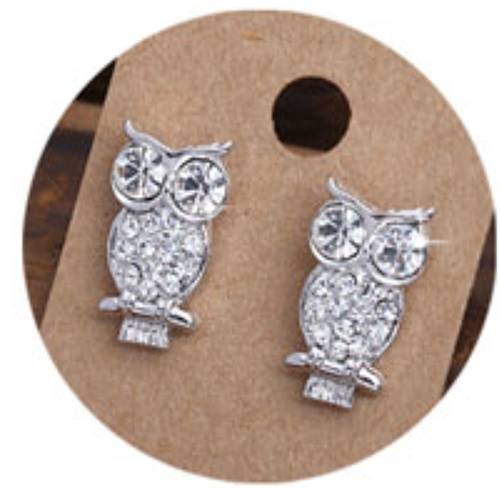 لاستروس اقراط طبية بومة مطلية بالفضة 9ملم رقم.108