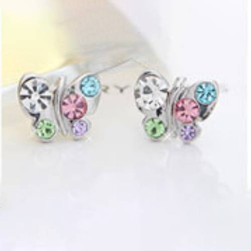 لاستروس اقراط طبية فراشة 2 مطلية بالفضة عيار 6ملم رقم.122