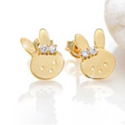 لاستروس اقراط طبية ارنب مطلية بالذهب عيار 18قيراط 8ملم رقم.106