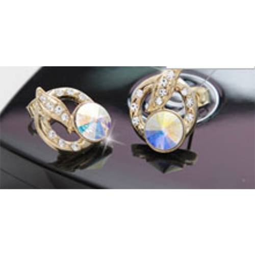 لاستروس اقراط طبية ماسة كبيرة مطلية بالذهب عيار 18قيراط 8ملم رقم.124