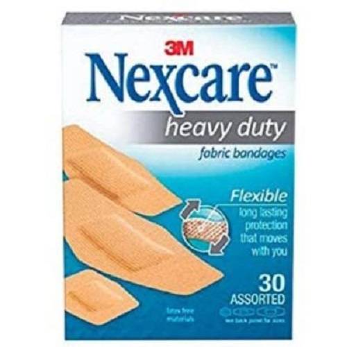 نكسكير هيفي ديوتي ضمادات قماش مرنة شديدة التحمل 30لاصقة متنوعة