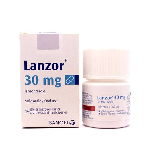 لانزور لعلاج قرحة وحرقان المعدة 30مجم 14كبسوله