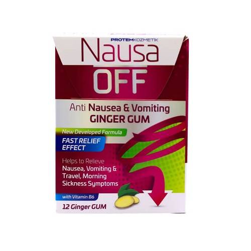 ناوسا اوف مضاد الغثيان والقيء 12علكة زنجبيل 