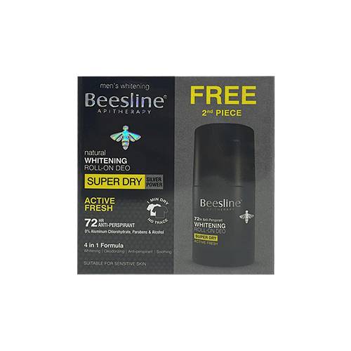 بيزلين مزيل عرق رول اون مبيض طبيعي فائق الجفاف اكتيف فريش للرجال 50مل 1+1