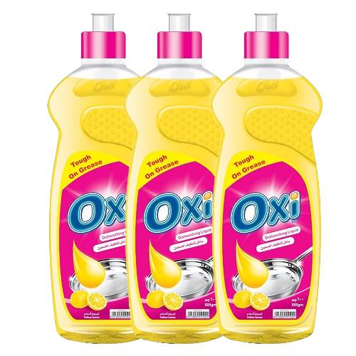 اوكسي سائل غسيل الصحون بالليمون الاصفر 600جم 3حبة