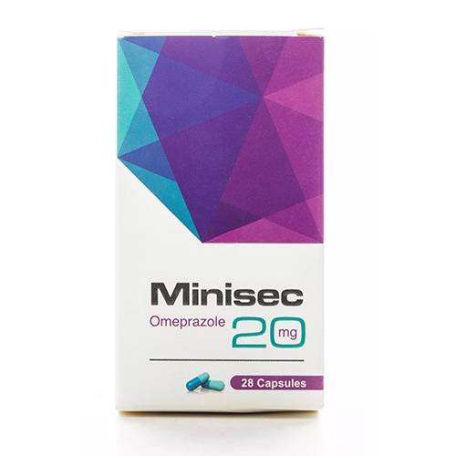 مينيسك لعلاج قرحة المعدة وحرقة المعدة والحموضة 20مجم 28كبسولة