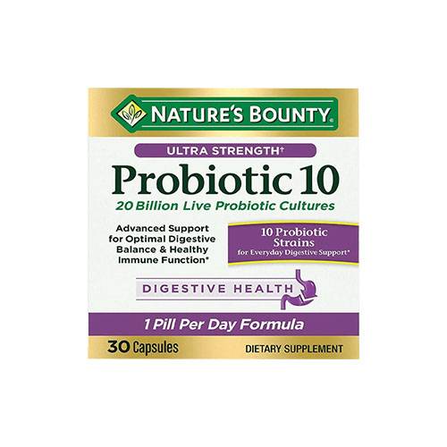 ناتشرز باونتي بروبيوتيك 10 20مليار مزرعة بروببوتيك حية لصحة الجهاز الهضمي 30كبسولة