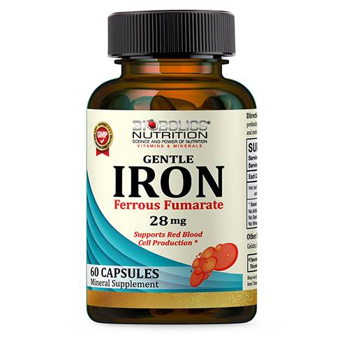 بيوبولكس نيوترايشن مكمل غذائي فومارات الحديدوز اللطيف 28مجم 60كبسولة