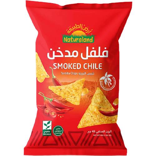 ارض الطبيعة شيبس التورتيا عضوي بالفلفل المدخن 45جم
