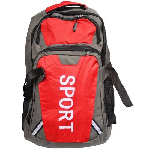 حقيبة مدرسية كبيرة لون رمادي فى احمر رقم.3