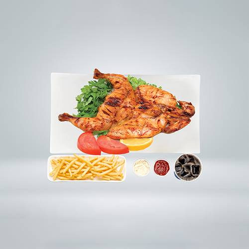 وجبة فروج مشوي على الفحم