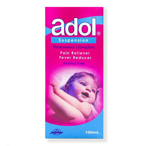 ادول 120مجم/5مل شراب معلق مسكن للالم وخافض للحرارة خالي من الكحول 100مل
