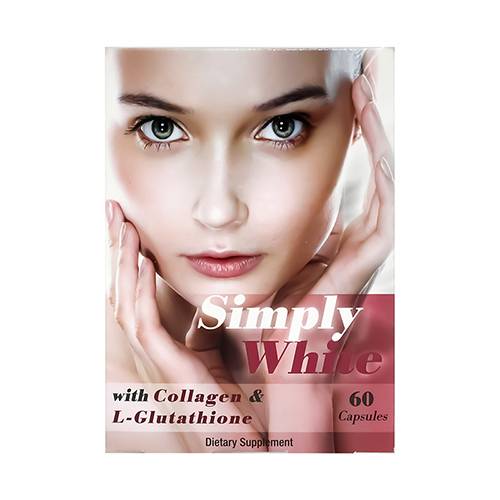 سيمبلي وايت مكمل غذائي لتفتيح وشد البشرة غني بالكولاجين والجلوتاثيون 60كبسولة
