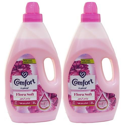 كومفورت منعم اقمشة نواعم الزهور الوردي 3لتر 2حبة