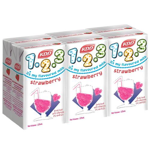 كي دي دي حليب بنكهة الفراولة 125مل 6حبة