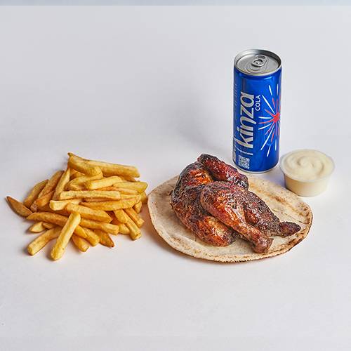 وجبة نصف شواية مع بطاطا مقلية كومبو