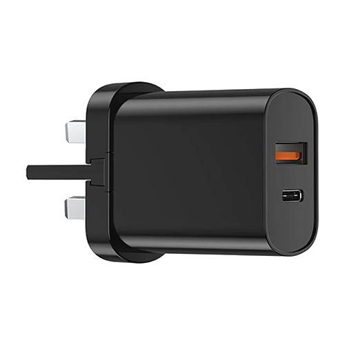 ويوو شاحن بتقنيتي PD + QC قابس امريكي اسود