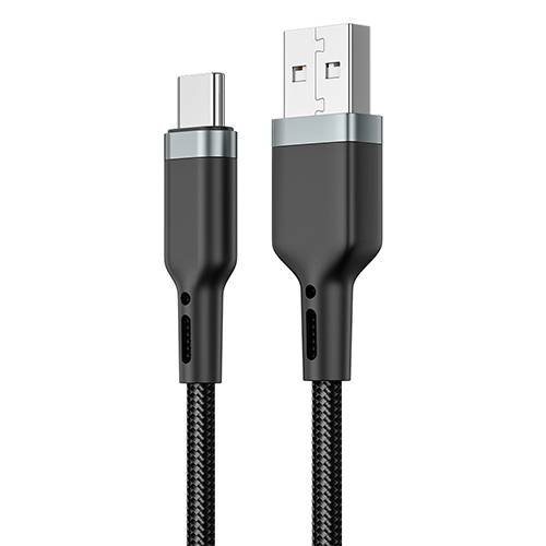ويوو Wi-C019 بلاتنيوم سبرس وصله شحن USB الي Type C بطول 1.2متر اسود