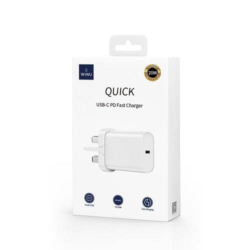 ويوو Type C شاحن سريع قابس المملكة المتحدة 20واط ابيض