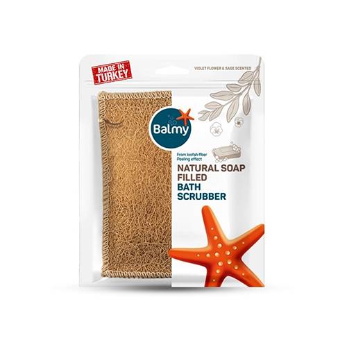 بالمي ليفة استحمام طبيعية محشوة بالصابون برائحة البنفسج والمرامية 8245
