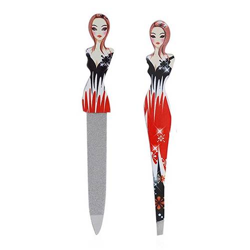 مجموعة اكسسوارات تجميل باللونين الاحمر والاسود