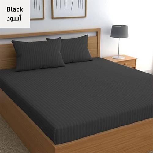 اكتيف ملاءة سرير مفردة 120x200سم اسود موديل رقم.P308