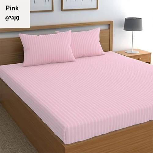 اكتيف ملاءة سرير كينج 200x200سم وردي موديل رقم.P310