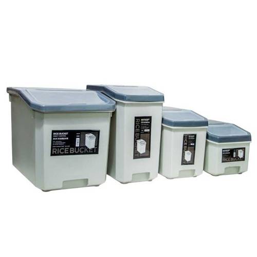 صندوق تخزين حبوب الارز رمادي 10كجم موديل رقم.K1203-GY-10