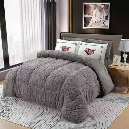 طقم لحاف شتوي رمادي موديل رقم.K1327