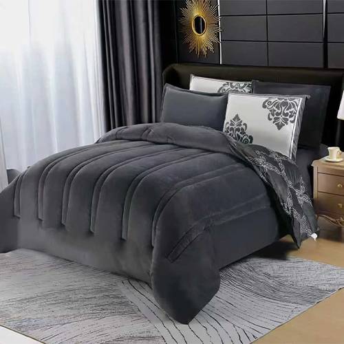 طقم لحاف شتوي رمادي موديل رقم.K1328