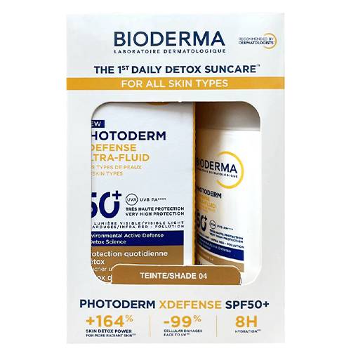 بيوديرما فوتوديرم اكس ديفينس فلويد فائق الخفة بمعامل حمايه 50+ تينت04 40مل 1+1مجانا