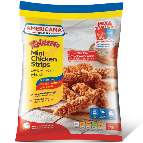 امريكانا ستربس الدجاج ميني تويستر 750جم