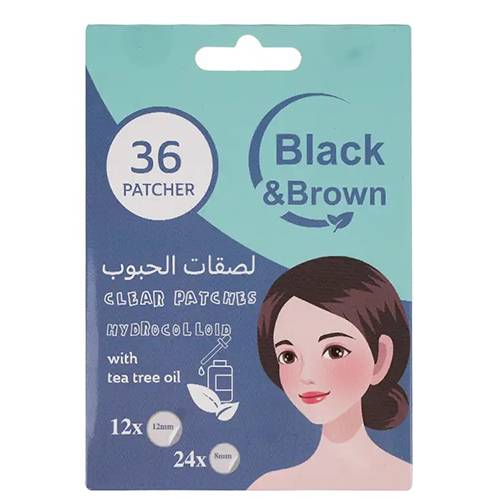 بلاك اند براون لاصقات شفافة هيدروكولويد مع زيت شجرة الشاي لعلاج الحبوب 36قطعة.113883