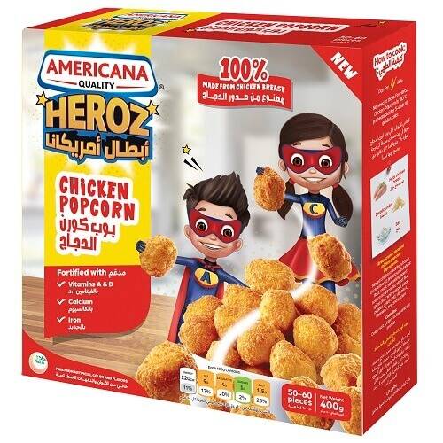 امريكانا هيروز بوب كورن دجاج مجمد 400جم
