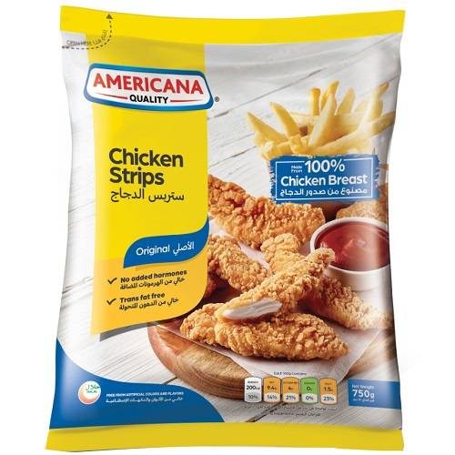 امريكانا شرائح دجاج مجمدة 750جم