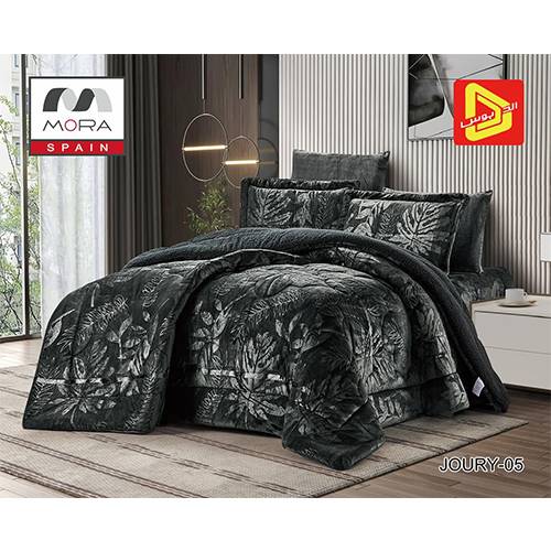 مورا جورى رقم.05 لحاف مخمل شتوي نفر ونص 180x240سم 4قطع موديل رقم.J-1094