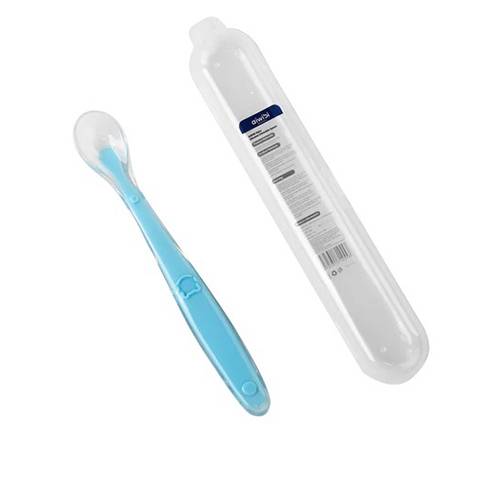 اويبي ملعقة سيليكون قابلة للمضغ كبيرة ازرق