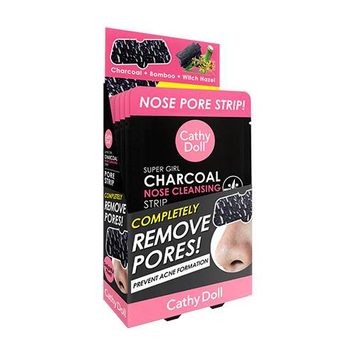 كاثي دول سوبر جيرل علبة شرائح تنظيف الانف بالفحم 12قطعة.114980
