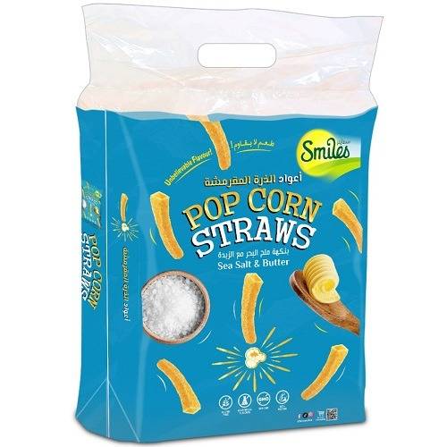 فيكو سمايلز اعواد الذرة المقرمشة بنكهة ملح البحر والزبدة 18جم 20حبة
