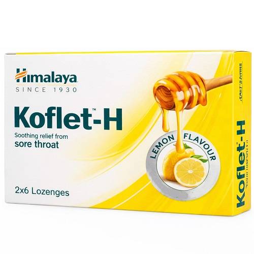 هيمالايا كوفليت اتش اقراص استحلاب لالتهاب الحلق بنكهة الليمون 12قرص