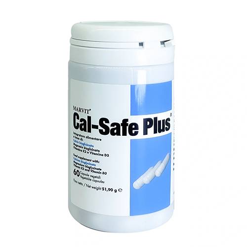 مارفيت كال سيف بلس لتدعيم صحة العظام يتكون من الكالسيوم وفيتامينK2 وفيتامينD3 والمغنيسيوم 60كبسولة نباتية