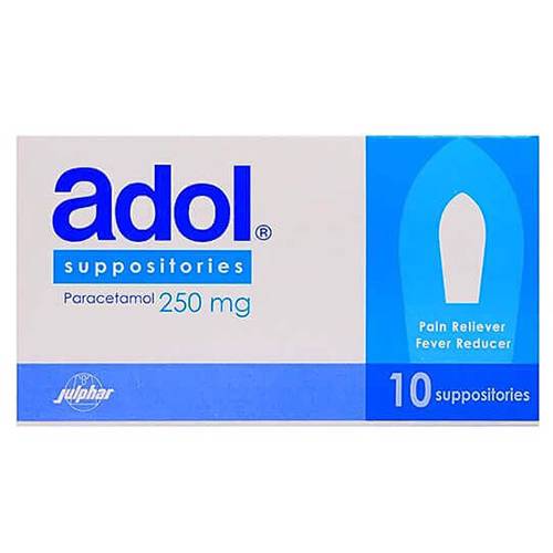 ادول 250مجم مسكن للالم وخافض للحرارة 10تحاميل