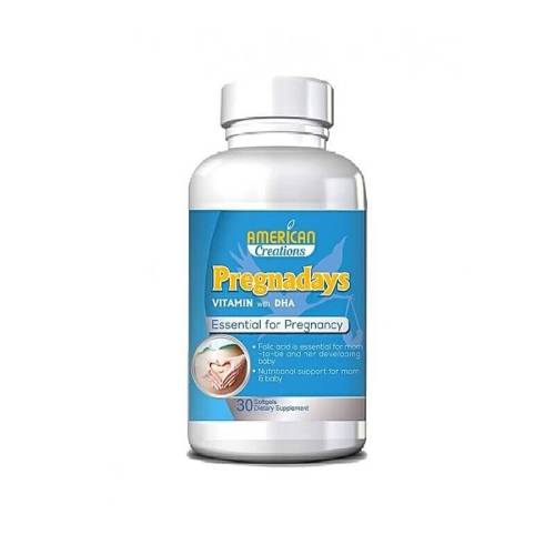 امريكان كريشينز برجنا دايز مكمل غذائي اساسي لفترة الحمل 30كبسولة هلامية