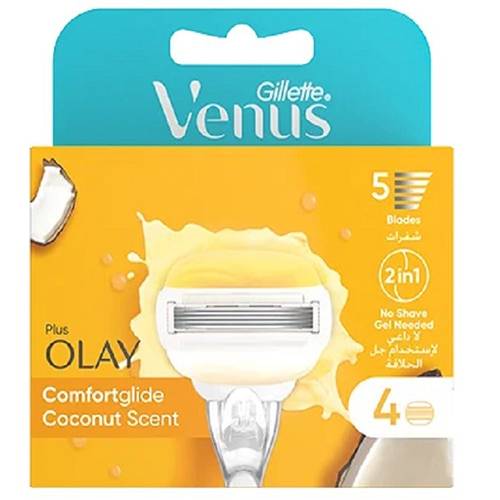 جيليت فينوس كومفورت شفرات حلاقة بجوز الهند مع اولاي للنساء 4قطعة.111266