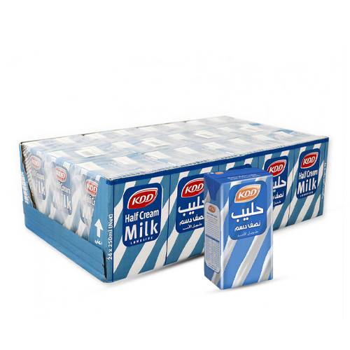 كي دي دي حليب نصف الدسم طويل الامد 250مل 24حبة