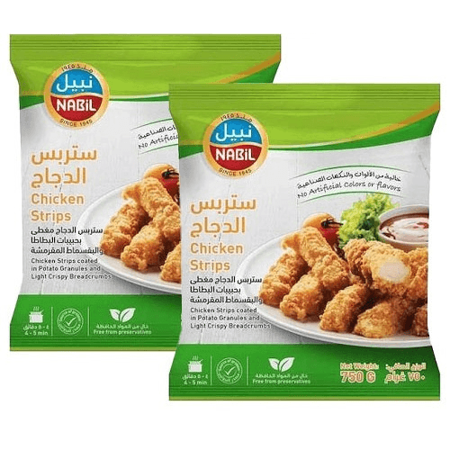 نبيل ستربس الدجاج 750جم 2حبة